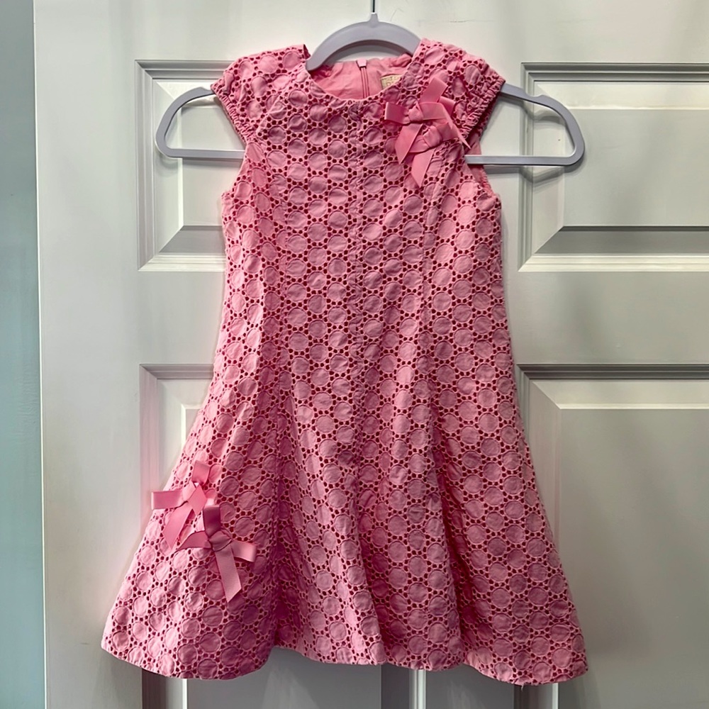 Pink girls dress with bows